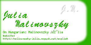 julia malinovszky business card